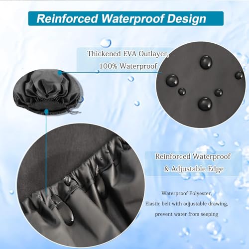 Sheomern 3 Pcs Super Jumbo Adjustable Satin Lined Shower Caps for Long Hair & Braids, Extra Large Shower Cap for Women & Men, Reusable XL with Waterproof Edge for Dreadlocks, Locs (Black) - Image 3