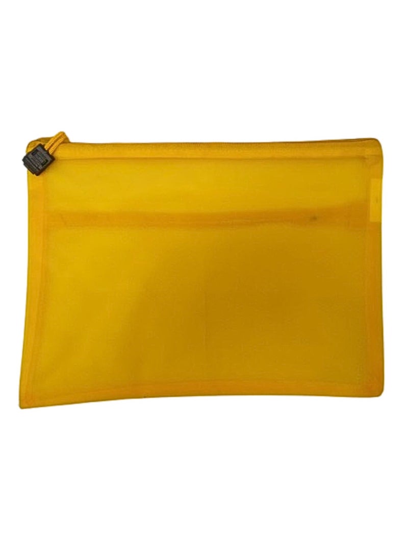 Libra أكياس ملفات بسحاب مقاس A5، حقيبة بلاستيكية مقاومة للماء بسحاب، مستندات بسحاب باللون الأصفر - Image 2