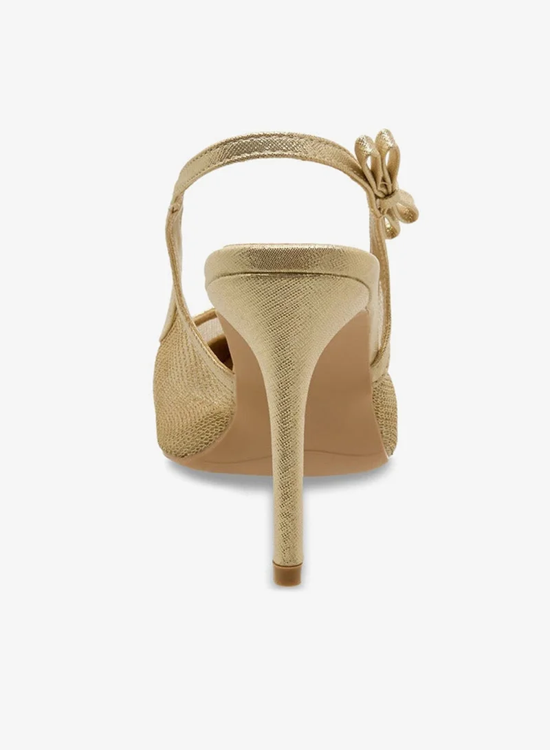 Flora Bella By Shoexpress GOLD Women Stilletto Heel Slingback Shoes Ramadan Collection for Women | Best Price UAE