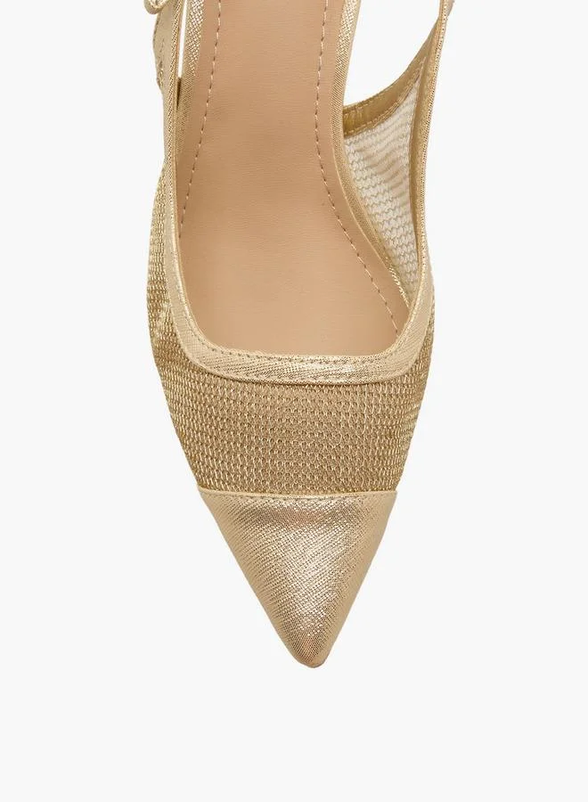 Flora Bella By Shoexpress GOLD Women Stilletto Heel Slingback Shoes for Women | Best Price UAE