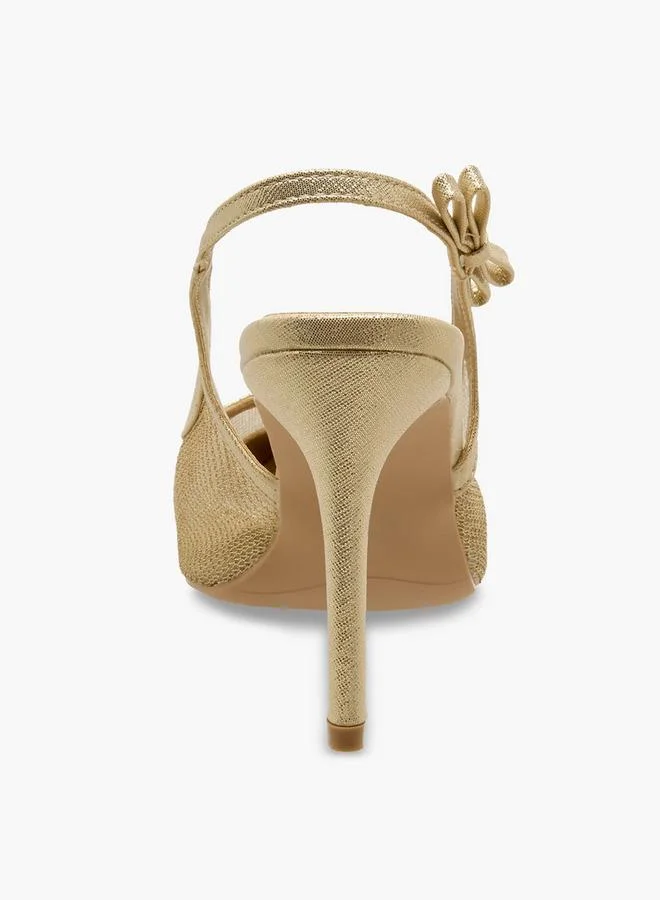 Flora Bella By Shoexpress GOLD Women Stilletto Heel Slingback Shoes for Women | Best Price UAE