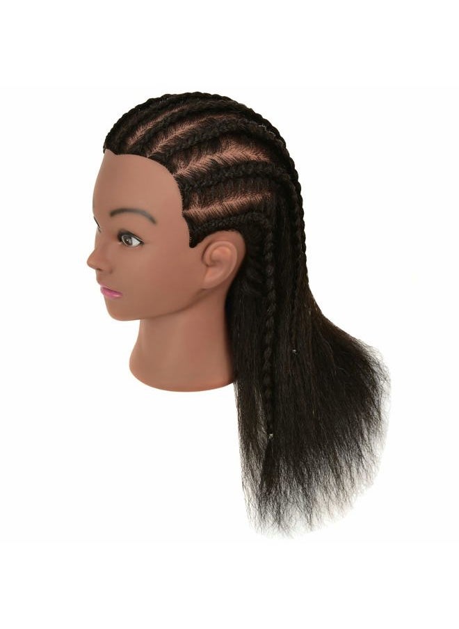 LOHXINHAIR - Real 100% Human Hair Mannequin Head with Stand for Hairdresser Practice Braiding Styling Cosmetology Manikin Doll Training Head - Image 1