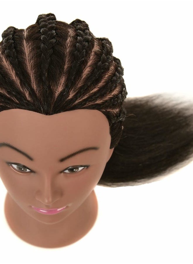 LOHXINHAIR - Real 100% Human Hair Mannequin Head with Stand for Hairdresser Practice Braiding Styling Cosmetology Manikin Doll Training Head - Image 1