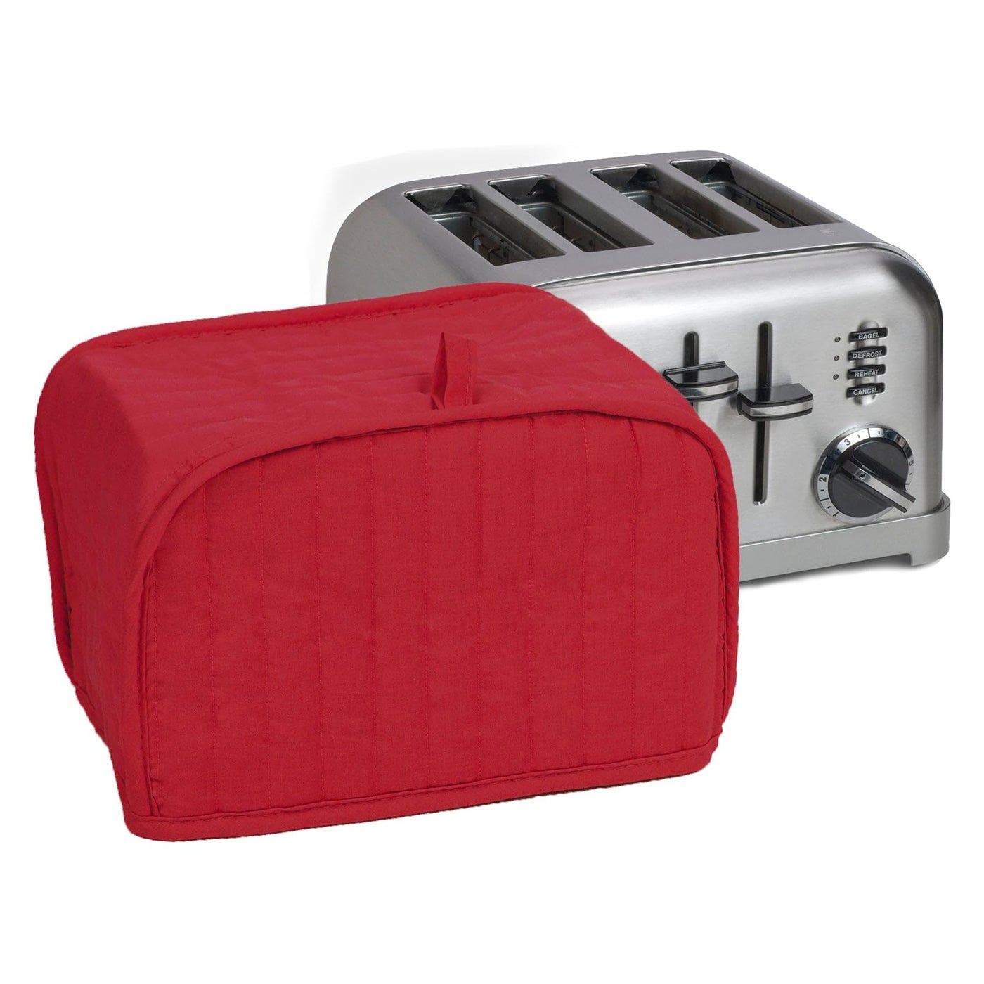 RITZ Premium Universal Four Slice Toaster Cover 1125 x 725 x 105 Polyester and Cotton Quilted Fingerprint Protector Super Soft Appliance Cover Dust Cover Appliance NOT Included Paprika