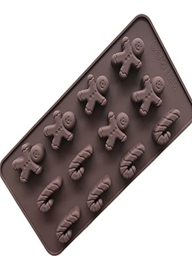 Vedini™ Silicone 12 Cavity Mould Fondant Chocolate Resin Clay Candle Mould DIY Kitchen Baking (Output Weight :5-8 Grams) (Christmas Snowman) - Image 1