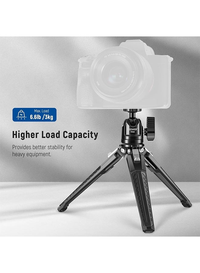 Neewer NEEWER Mini Metal Table Tripod with 360° Ball Head, Supports Vertical Recording and Handle, Portable Travel Tripod with 1/4 Inch Screw for Camera Mobile Phone Action Cam, Max. Load 3 kg, TP29  - Image 2