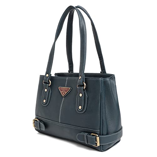 Fostelo Women's Cuckoo Satchel Tote Handbag for Women | Ladies Purse | Stylish Shoulder Bag | Gift For Women | Blue - Image 1