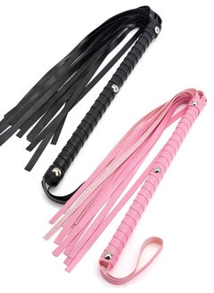 Generic 2 Pcs Leather Horse Whip Set Leather Whip for Horses Whip for Play Faux Leather Whips PU Handle Outdoor Sports Horse Riding Whip Lightweight Gift Accessories Training Tool Portable Gift  - Image 1