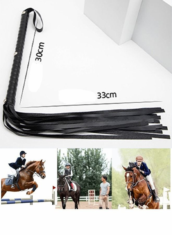 Generic 2 Pcs Leather Horse Whip Set Leather Whip for Horses Whip for Play Faux Leather Whips PU Handle Outdoor Sports Horse Riding Whip Lightweight Gift Accessories Training Tool Portable Gift  - Image 2