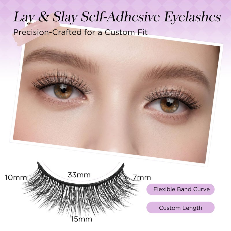 BEYELIAN Self Adhesive Eyelashes Natural Look, Pre Glued Wispy False Lashes No Glue Required, Faux Mink Eyelashes 5 Pairs ZCV-204 - Image 3
