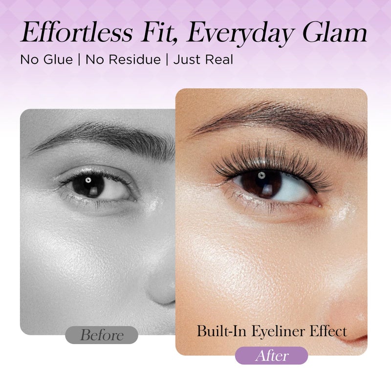 BEYELIAN Self Adhesive Eyelashes Natural Look, Pre Glued Wispy False Lashes No Glue Required, Faux Mink Eyelashes 5 Pairs ZCV-204 - Image 5