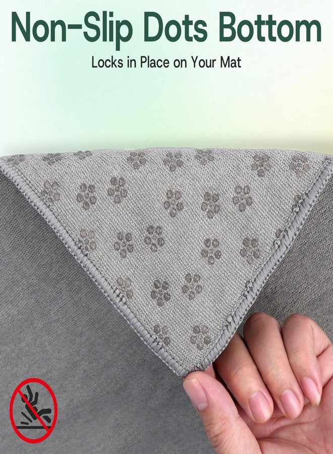 MIELIA Hot Yoga Towel Non Slip,Yoga Mat Towel with Grip Dots - Super Absorbent Microfiber Sweat Towel for Hot Yoga & Pilates, 72" x 24.5", Gray - Image 4
