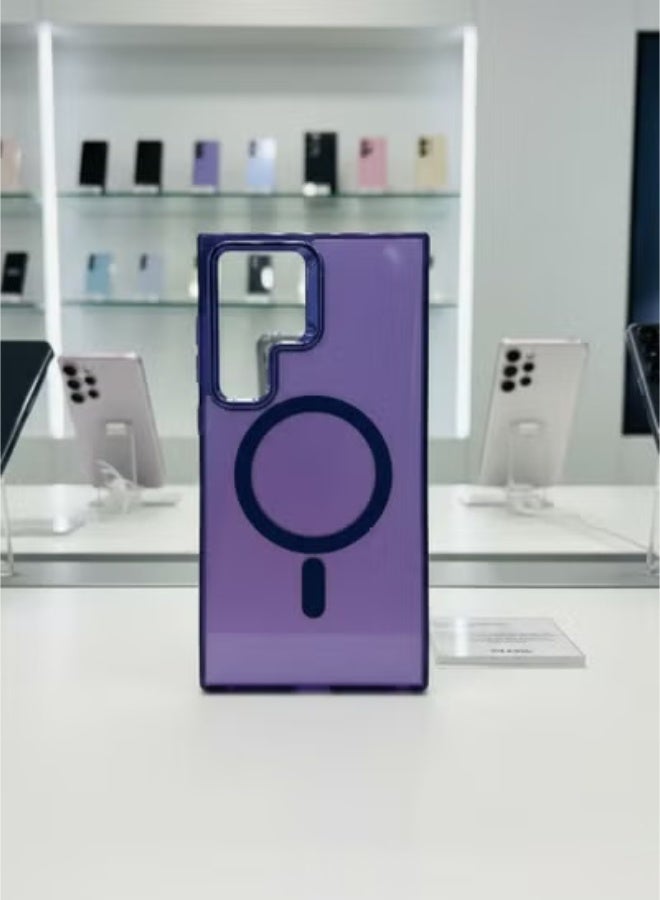 Grace Samsung Galaxy S24 Ultra Magnetic Case - Deep Purple Translucent Finish - protective cover - Image 4