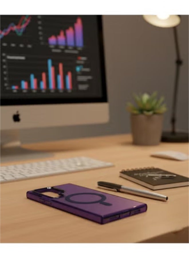 Grace Samsung Galaxy S24 Ultra Magnetic Case - Deep Purple Translucent Finish - protective cover - Image 5