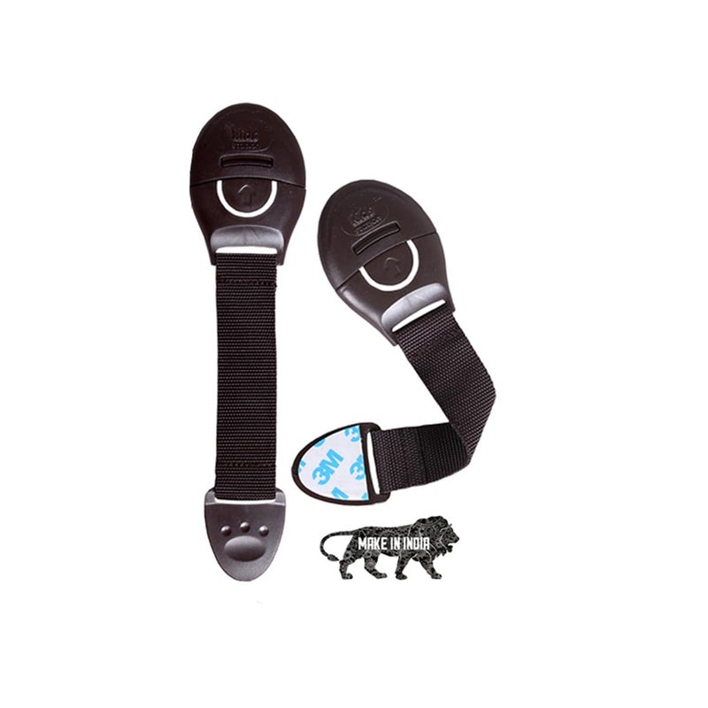 Chipmunks أقفال أمان الأثاث لسلامة الأطفال - أقفال أمان قوية ولصقة للأطفال/الصغار/الرضع للأدراج والخزائن والثلاجات والخزائن - منتج لحماية الأطفال (بني، عبوة من 2) - Image 1