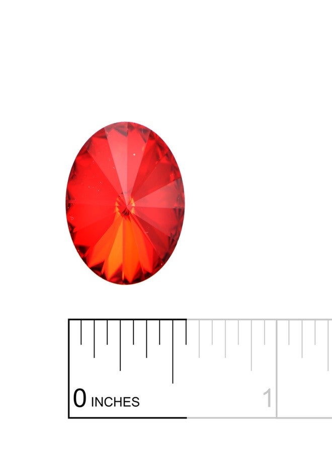 Spinningdaisy Round Glass Crystal Stud Earrings (Red Stud) - Image 3