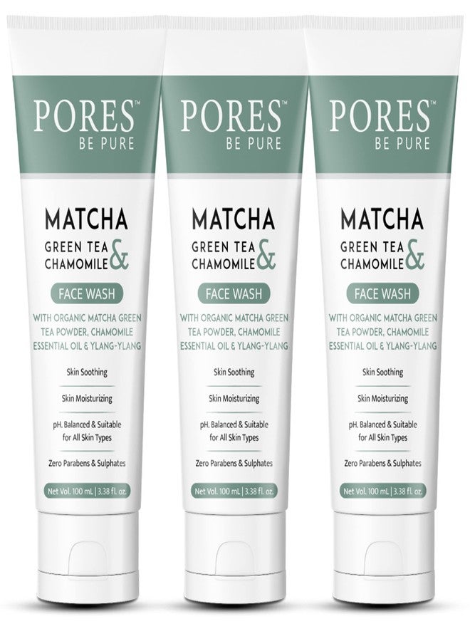 PORES Be Pure Green Tea Face Wash with Vitamin C & Zinc | Anti-Acne, Oil Control & Deep Cleansing Face Wash for All Type Of Skin | Sulfate-Free, Gentle Face Cleanser for Men & Women - (100mL X 3) - Image 1