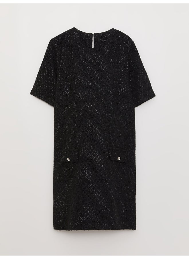 LC WAIKIKI - Crew Neck Dobby Short Sleeve Maternity Dress - Image 1