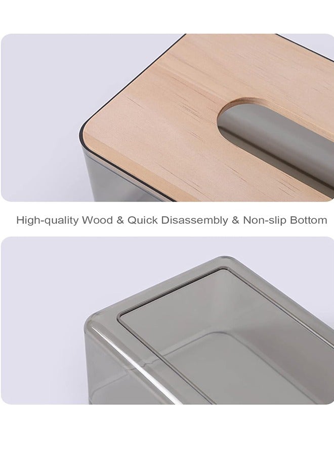 Tissue Wipes Holder Dispenser Box Dryeret Toilet Roll Paper Storage Container Restaurant Napkin Case For Room Kitchen Bathroom Vanitys Desktops (Wooden Tissue Box Rectangle) - Image 5