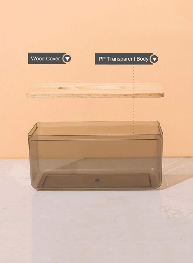 Tissue Wipes Holder Dispenser Box Dryeret Toilet Roll Paper Storage Container Restaurant Napkin Case For Room Kitchen Bathroom Vanitys Desktops (Wooden Tissue Box Rectangle) - Image 4