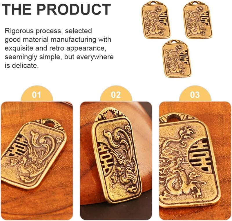 كلاراكو سلسلة مفاتيح من 3 قطع من كلاركو، قلادة، قرط، سلسلة مفاتيح، سحر صيني، سحر الصداقة، سحر الحظ، حقيبة يد، محفظة، حقيبة، سحر نحاسي، سوار، قلادة، محفظة، حقيبة، نحاس، محظوظ - Image 5