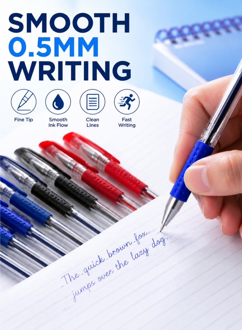 24PCS 0.5mm Gel Pens Set Multicolor Smooth Writing Gel Pens For School Office Students Blue Black Red - Image 2