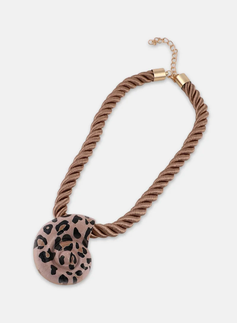 Sohi  Leopard Print Heart Necklace for Women | Best Price UAE