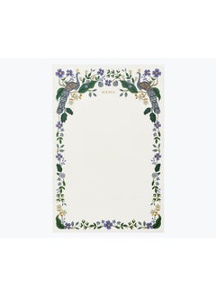 RIFLE PAPER CO. Peacock Memo Notepad, 65 Individual Tear-Off Pages, Featuring Bands of Pastel Hues Separating the Days, Printed in Full Color and Foil Stamped