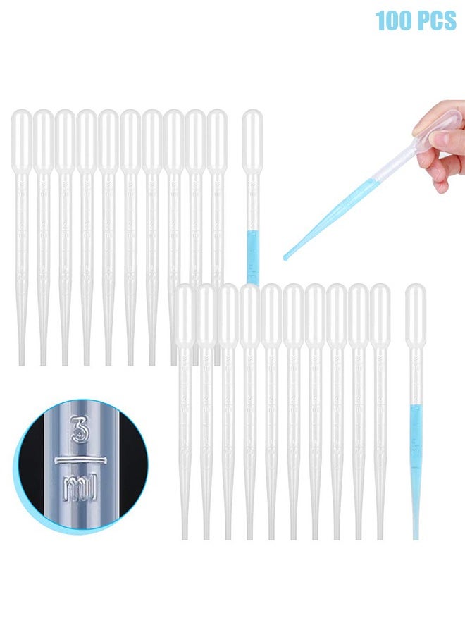 اتش واي 100PCS البلاستيك الماصات نقل المتاح ، 3ML معايرة ماصة قطارة لمختبر العلوم  - Image 1