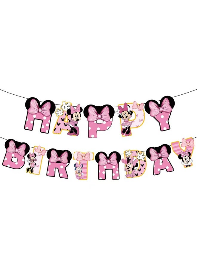Zeemey - Mickey Minnie Balloon Garland Set with  Happy Birthday Banner,Cake Topper,Perfect for Graduation Baby Shower Birthday Bachelorette Party Backdrop Decoration,Suitable for Indoor and Outdoor - Image 1