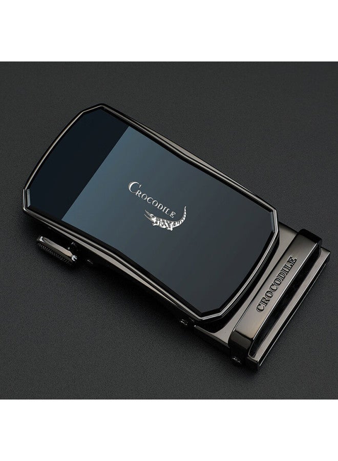 Crocodile Business Versatile Leather Belt With Automatic Buckle Alloy Electroplated Waistband Accessory Slot K36d080 - Image 2