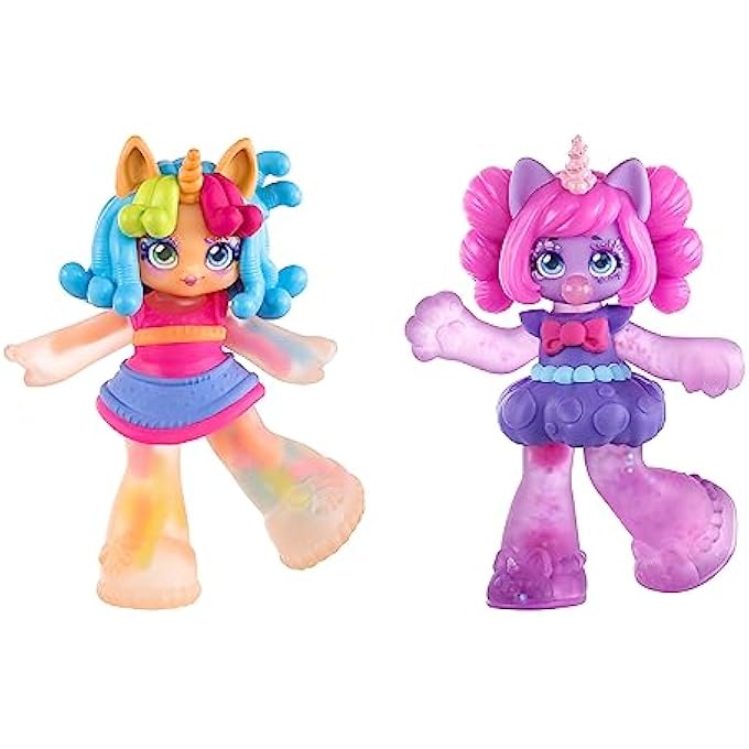 Bandai 18508 Doublicious 2 Pack, Bubba Gumm and Gummi Sours, Squishy, Smooshy, Stretchy Candy Unicorn Themed Dolls with Unique Charms Inside, Medium - Image 1