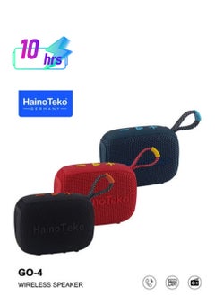 Haino Teko GO 4 Portable Mini Bluetooth Wireless Speaker for Indoor and Outdoor – Compact, Powerful Sound, IPX6 Water-Resistant, 10-Hour Battery Life, Hands-Free Calling, Sleek Black Design  - Image 1