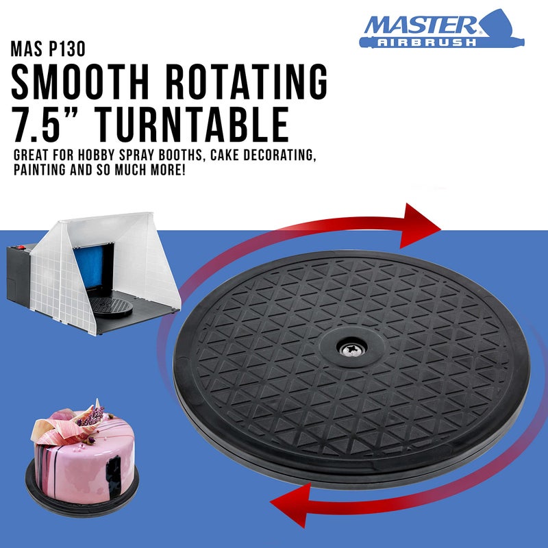 Master Airbrush Smooth Rotating 7.5 in. Diameter Turntable - for Hobby Spray Booths, Airbrushing Projects, Cake Decorating, Rotating TV or Monitor and More - Image 2