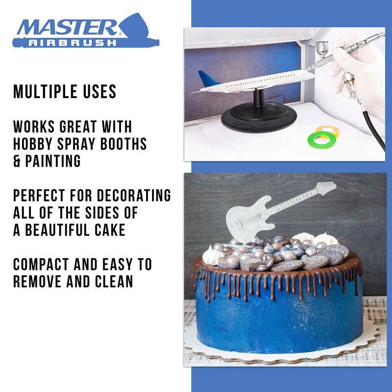 Master Airbrush Smooth Rotating 7.5 in. Diameter Turntable - for Hobby Spray Booths, Airbrushing Projects, Cake Decorating, Rotating TV or Monitor and More - Image 4