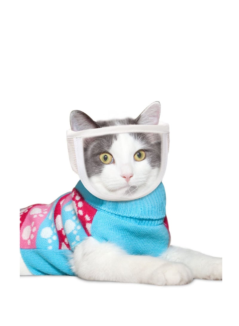 Excefore Cat Face Guard, Transparent Breathable Cat Face Mask, Cat Muzzle for Grooming, Anti-bite and Anti-licking Pet Mouth Cover, for Nail Trimming, Bathing (Size:M)  - Image 1