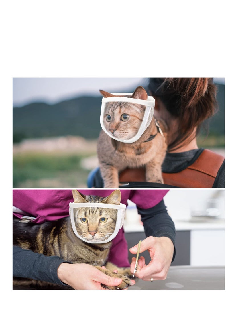 Excefore Cat Face Guard, Transparent Breathable Cat Face Mask, Cat Muzzle for Grooming, Anti-bite and Anti-licking Pet Mouth Cover, for Nail Trimming, Bathing (Size:M)  - Image 5