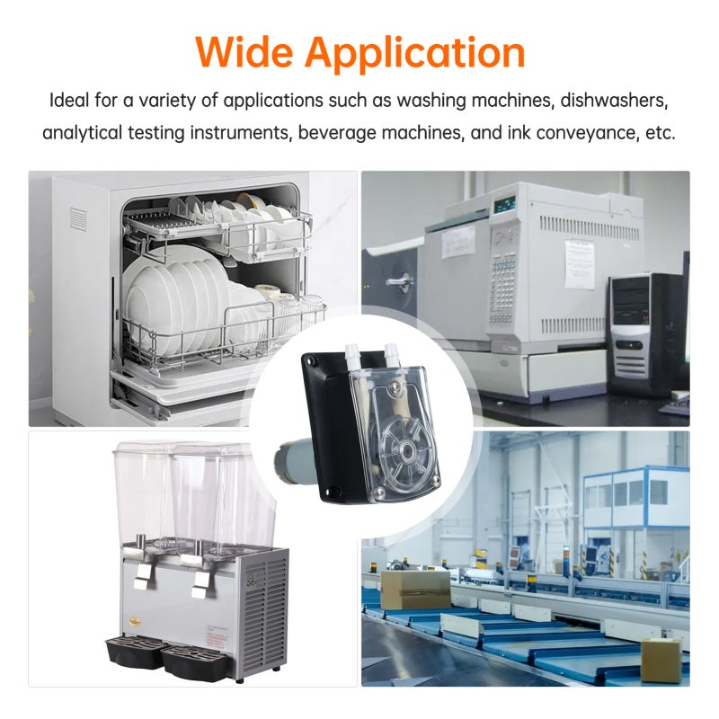 Peristaltic Pump 12V High-Flow Food-Grade Pharmed Bpt Tube - Durable Rust-Resistant 304 Stainless Steel Screws Dosing Pump for Home Appliances Analytical Testing Beverage Machines - Image 2