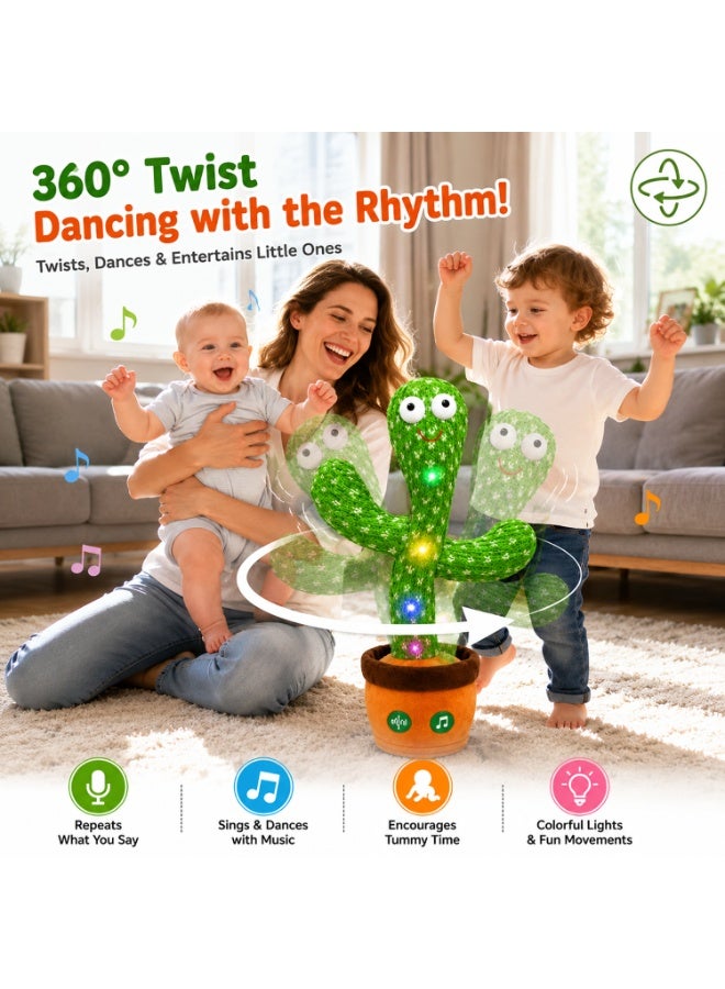 EVERSTRIDE Cactus Toy Interactive Dancing Talking Baby Toy, Musical Singing Repeat What You Say Light Up Toy for Infants & Toddlers 6–18 Months, 1 2 3 Year Old Boy Girl - Image 3