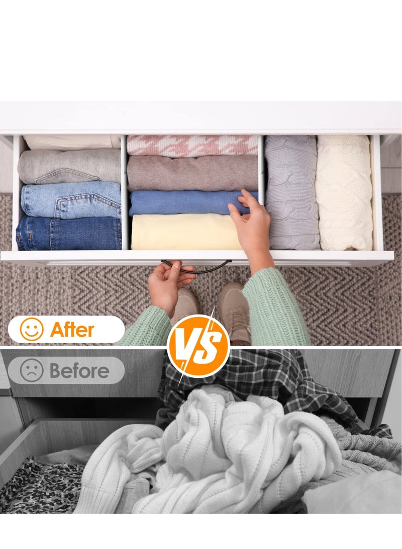 SOLARAE 4 Pack Draw Dividers Organizer, Adjustable Separators, Expandable from 10.8-17.7″ for Bedroom, Bathroom, Closet,Clothing, Office, Kitchen Storage, Strong Secure Hold, Locks in Place - Image 4