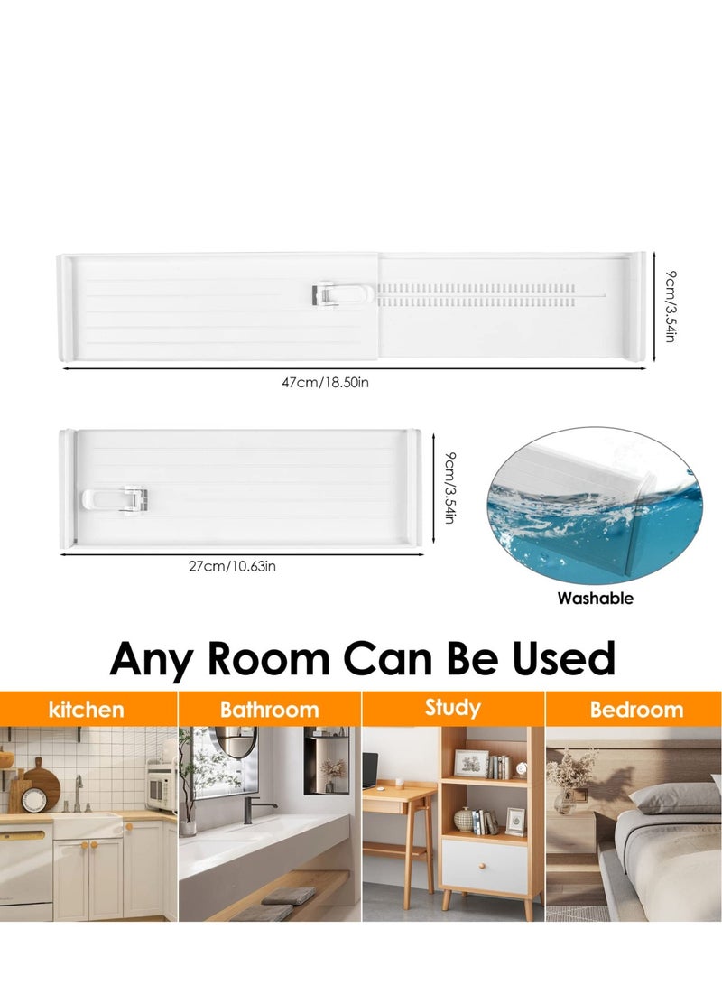 SOLARAE 4 Pack Draw Dividers Organizer, Adjustable Separators, Expandable from 10.8-17.7″ for Bedroom, Bathroom, Closet,Clothing, Office, Kitchen Storage, Strong Secure Hold, Locks in Place - Image 3