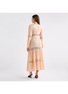 FAV Lace Detail Longline Tiered Shrug with Tie-Ups and Long Sleeves  - Image 3