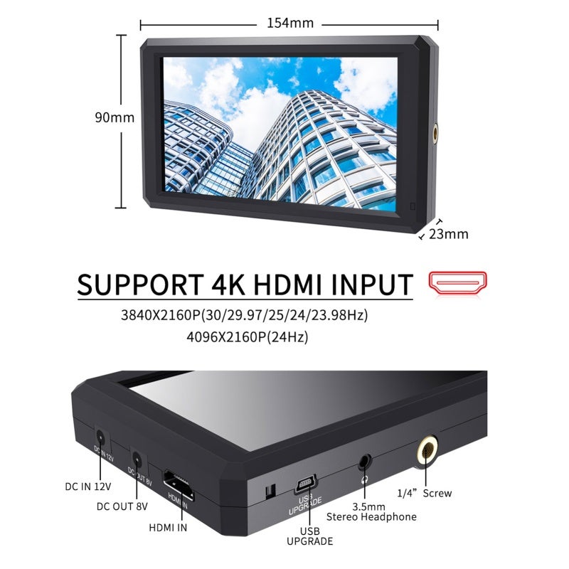 ANDYCINE 4K Monitor 5.7 Inch IPS 1920x1080 Resolution - 4K HDMI Interface Field Monitor - Rec.709 Color Accuracy for Video Recording - Image 5