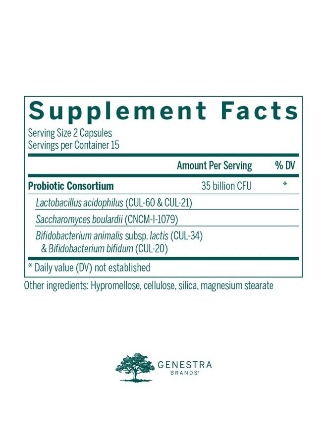 جنيسيس Genestra Brands - HMF Travel - بروبيوتيك ثابت على الرف لدعم صحة الجهاز الهضمي أثناء السفر - 30 كبسولة - Image 2