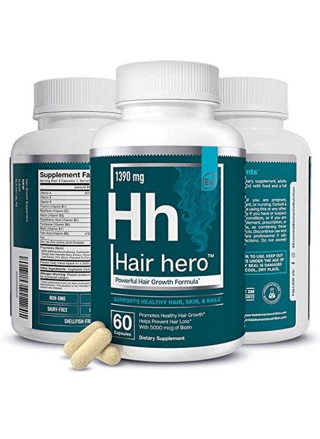 Essential Elements - Hair Hero Powerful Hair Formula Healthy Hair Skin And Nails 5000 Mcg Biotin | 30 Day Supply - Image 1