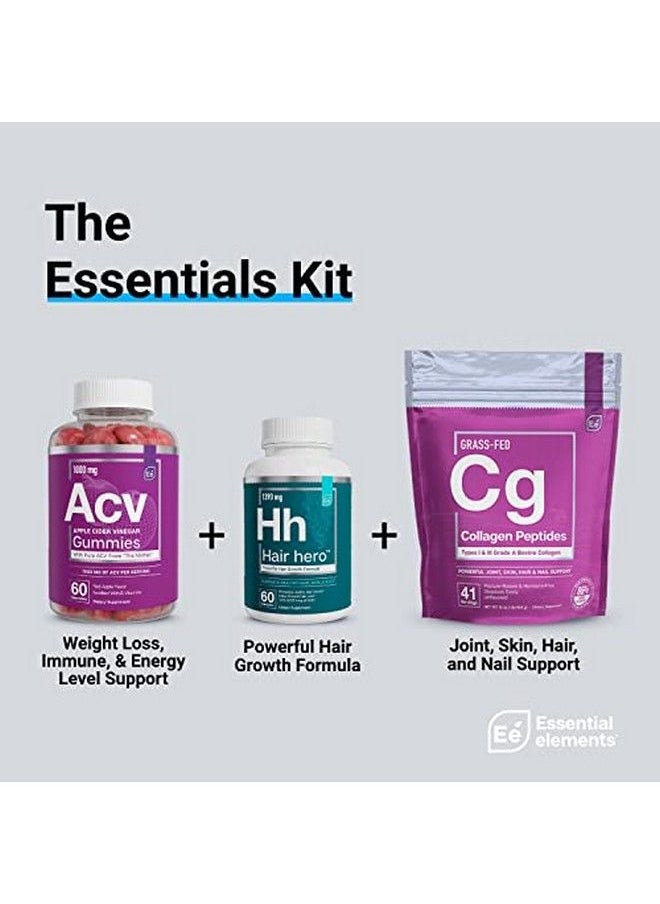 Essential Elements - Hair Hero Powerful Hair Formula Healthy Hair Skin And Nails 5000 Mcg Biotin | 30 Day Supply - Image 1