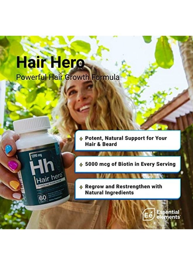 Essential Elements - Hair Hero Powerful Hair Formula Healthy Hair Skin And Nails 5000 Mcg Biotin | 30 Day Supply - Image 1