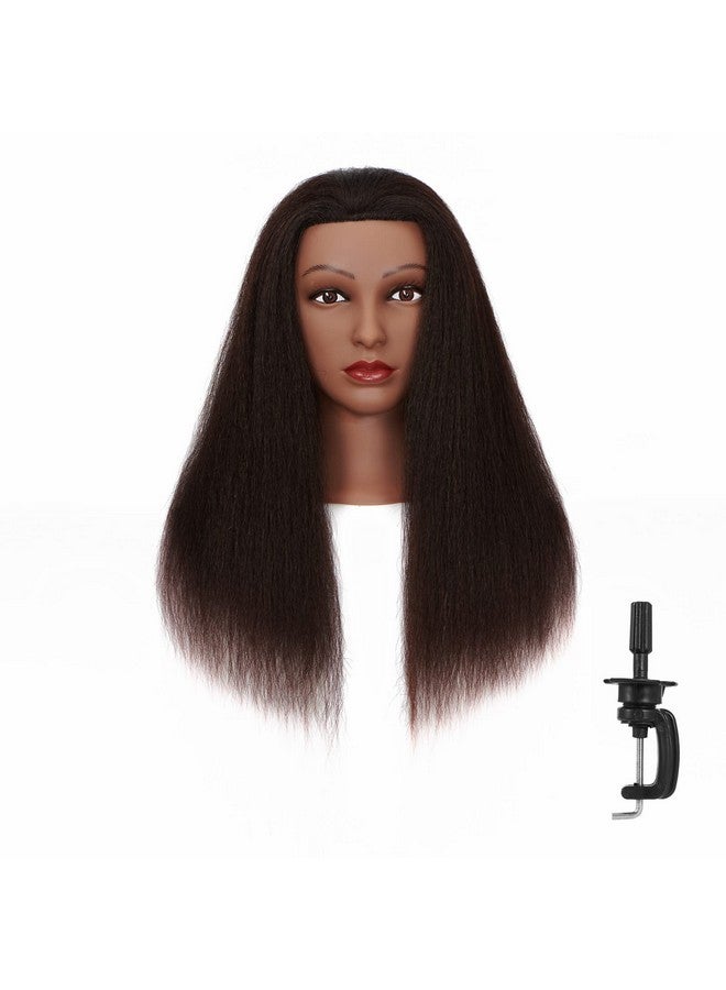 Hairingrid Mannequin Head 16" 100% Real Hair Hairdresser Cosmetology Mannequin Manikin Training Head Hair And Free Clamp Holder (R72026B0216) - Image 2