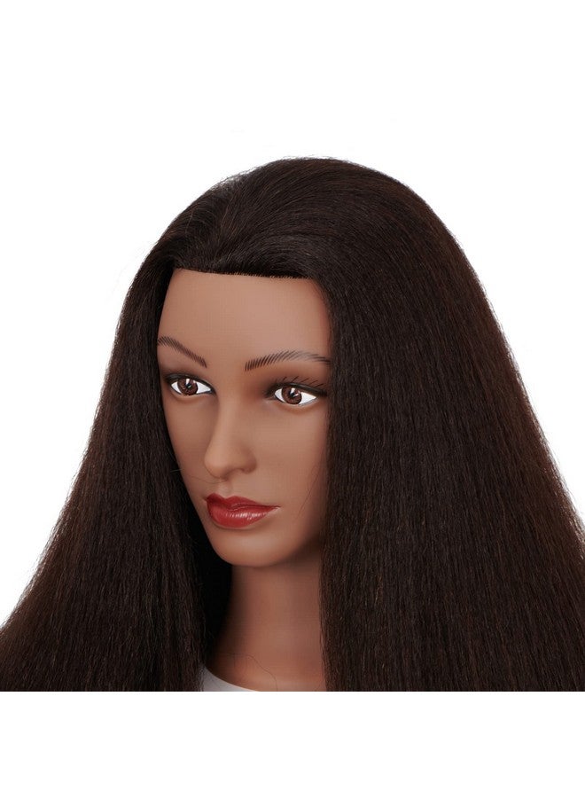 Hairingrid Mannequin Head 16" 100% Real Hair Hairdresser Cosmetology Mannequin Manikin Training Head Hair And Free Clamp Holder (R72026B0216) - Image 4