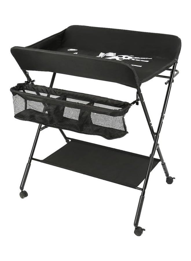 FUN MOMENT Waterproof Baby Changing Table Portable Foldable With Wheels Portable Nursery Organizer For Newborn  - Image 1